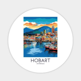 A Pop Art Travel Print of Hobart - Australia Magnet